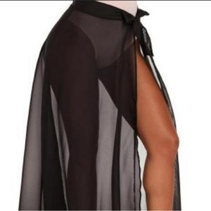 Sheer Black Swimsuit Coverup Skirt